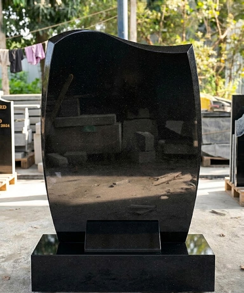 polish black anton top headstone